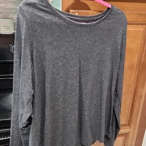 Sonoma Charcoal Gray Sparkly Long Sleeve Tee